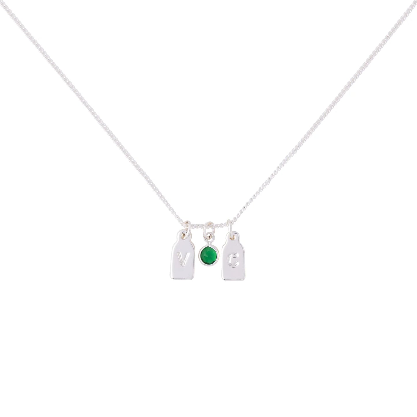 Initials & Anniversary Stone Necklace