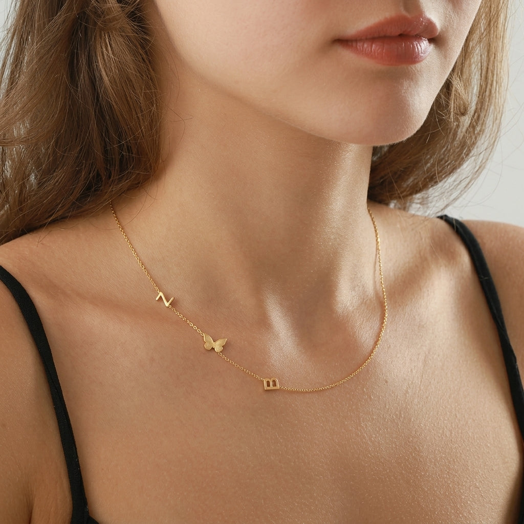 Side Initials Necklace