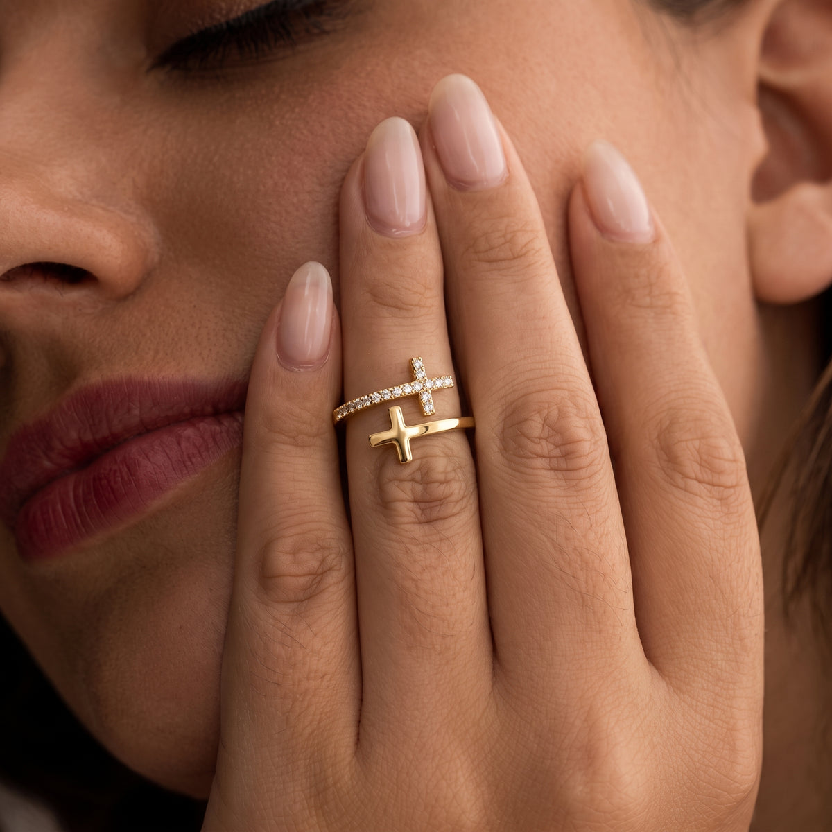 Wrapped Twin Cross Ring