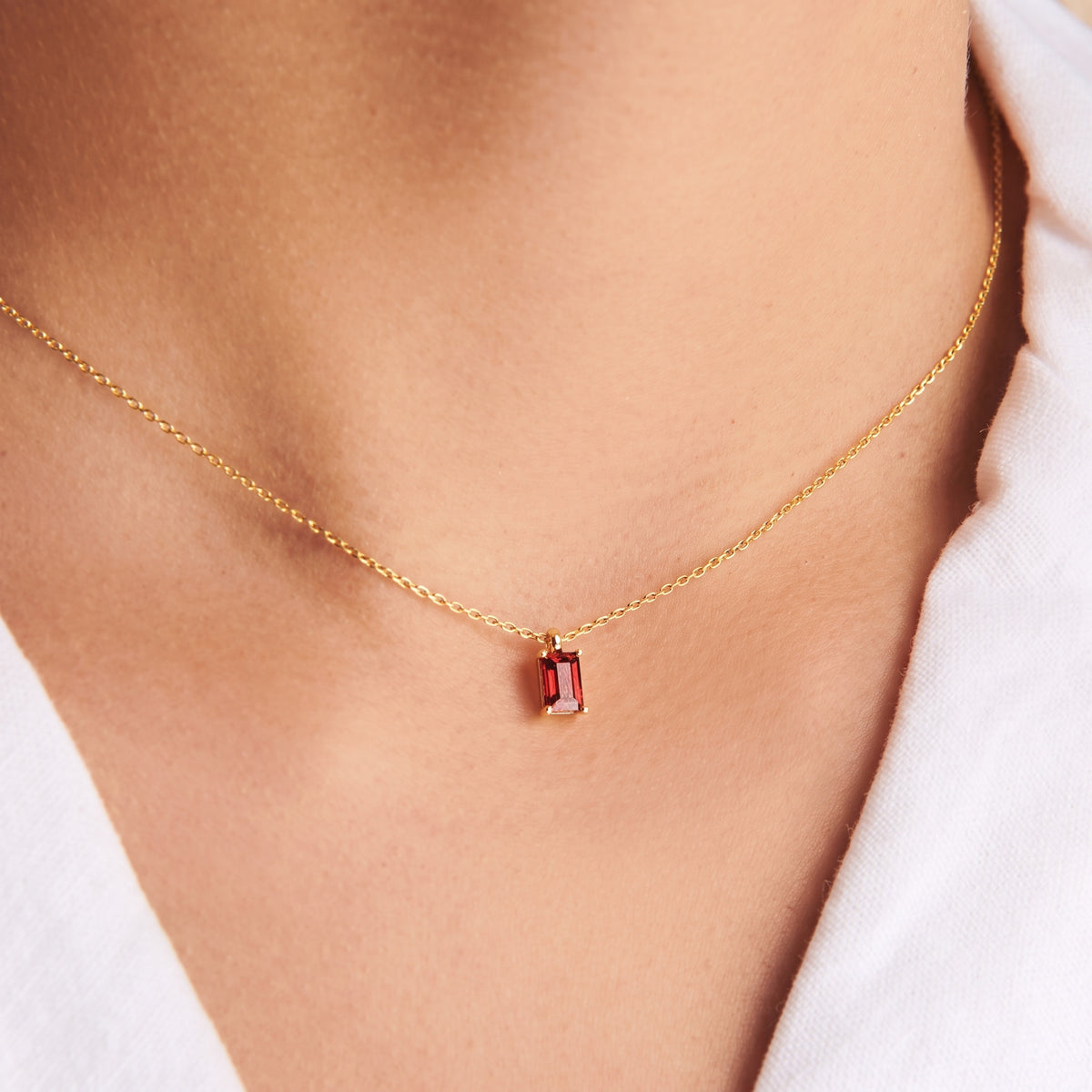 Radiant Birthstone Charm Necklace