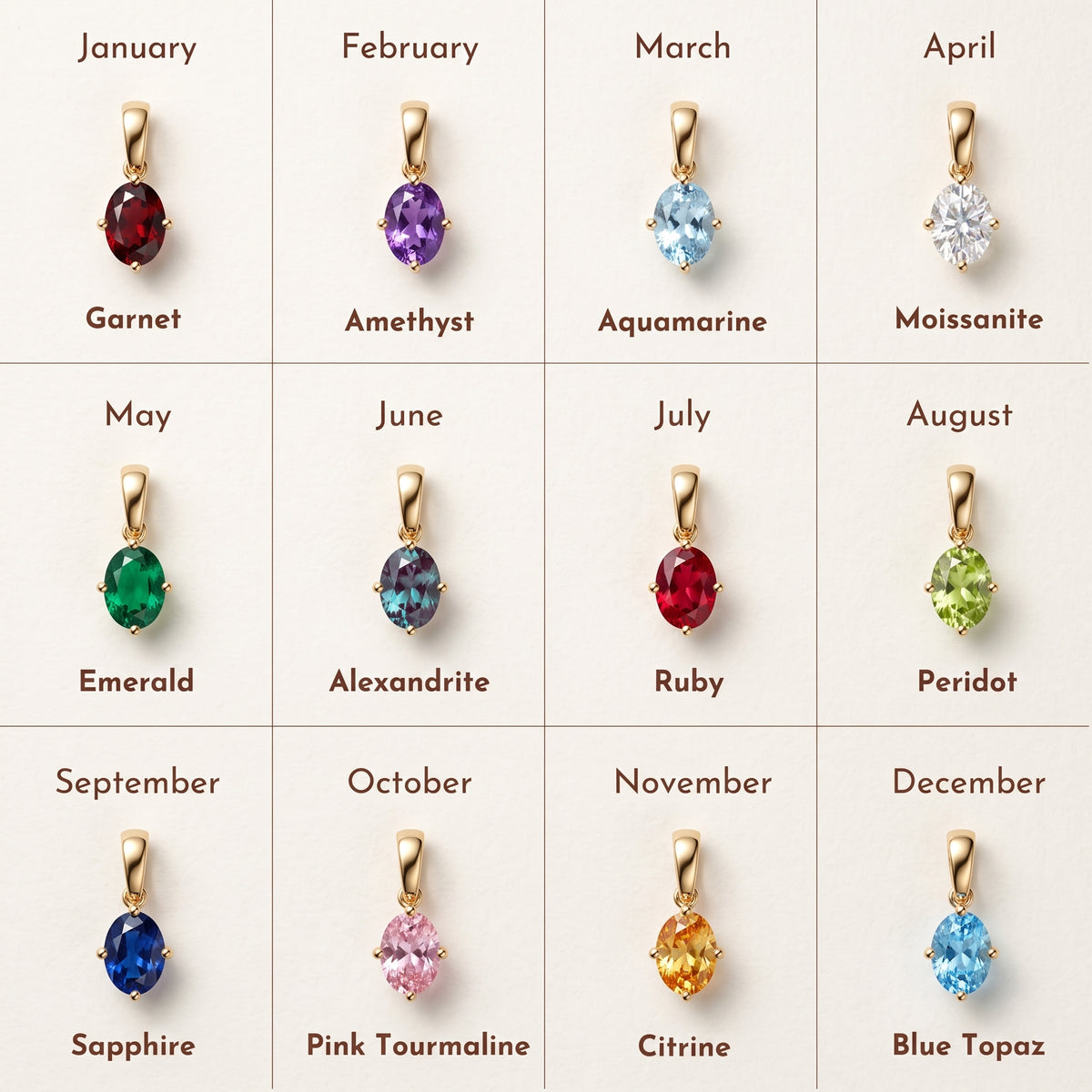 Radiant Birthstone Charm Necklace