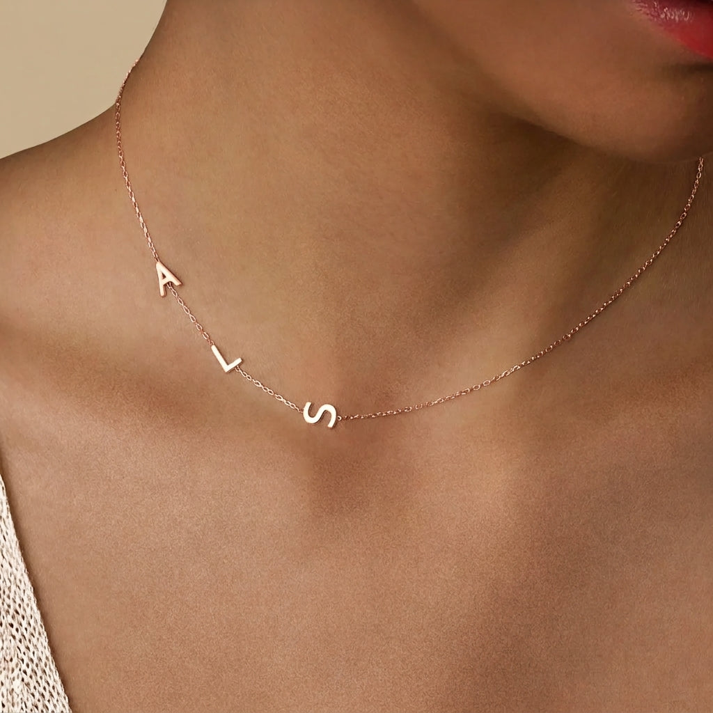 Side Initials Necklace