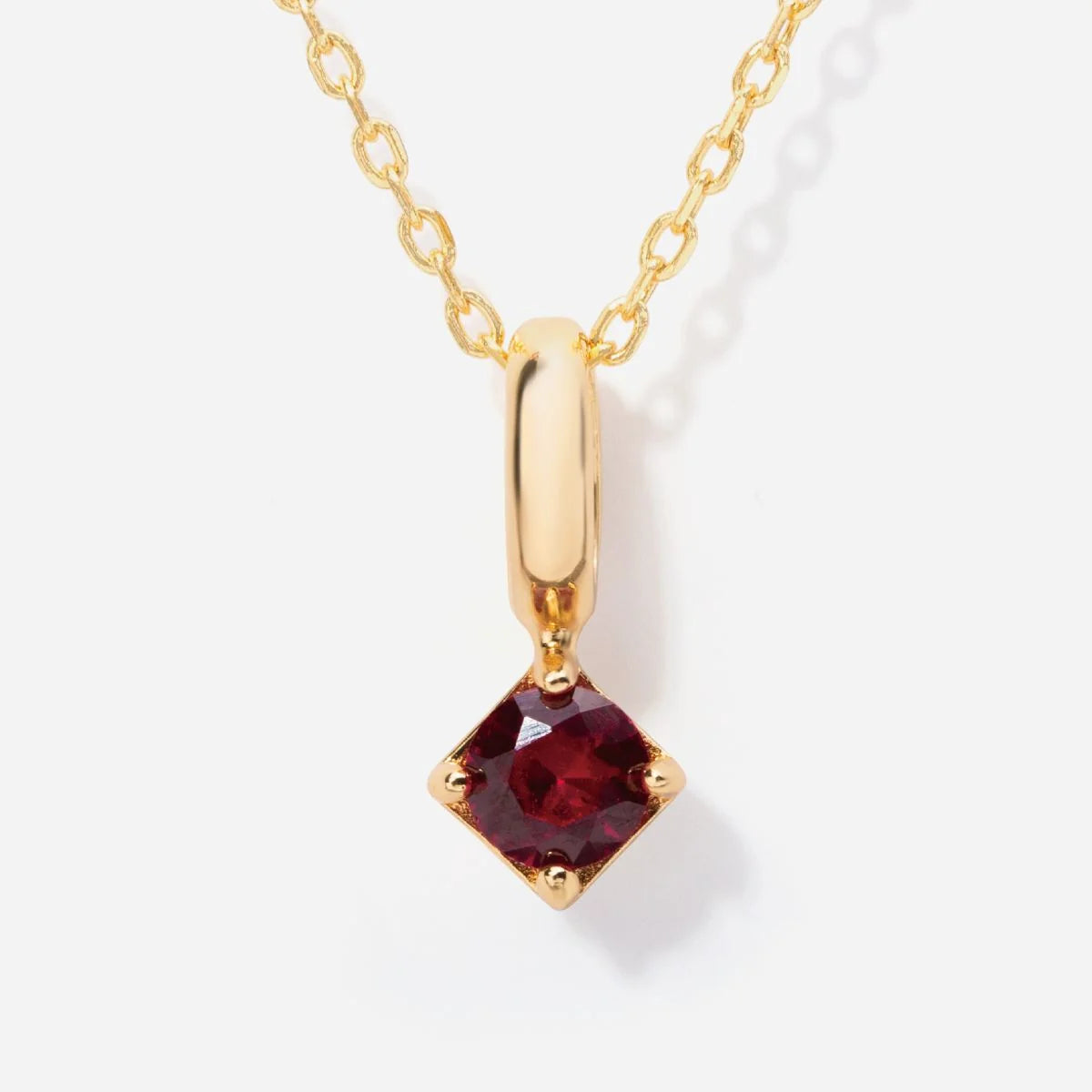 Radiant Birthstone Charm Necklace