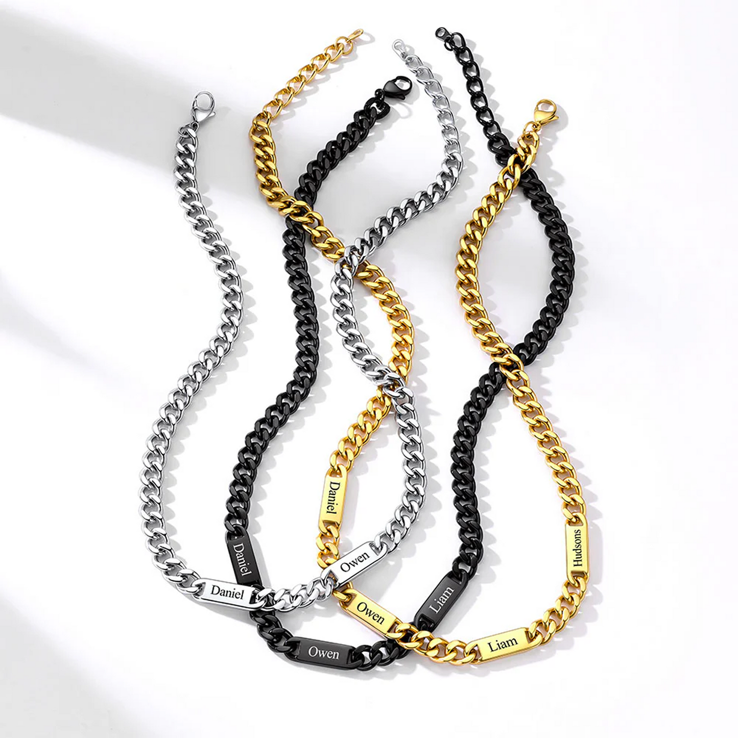 Custom Multi-Name Cuban Chain Necklace
