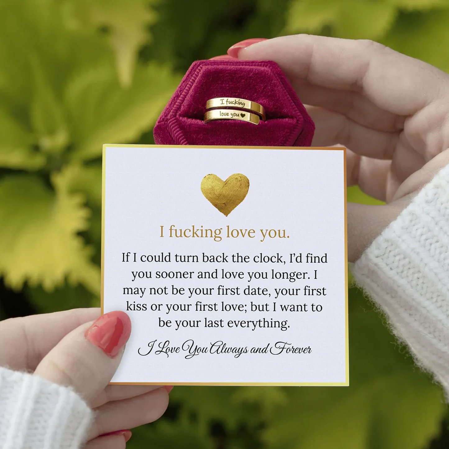 I F♡cking Love You Adjustable Ring