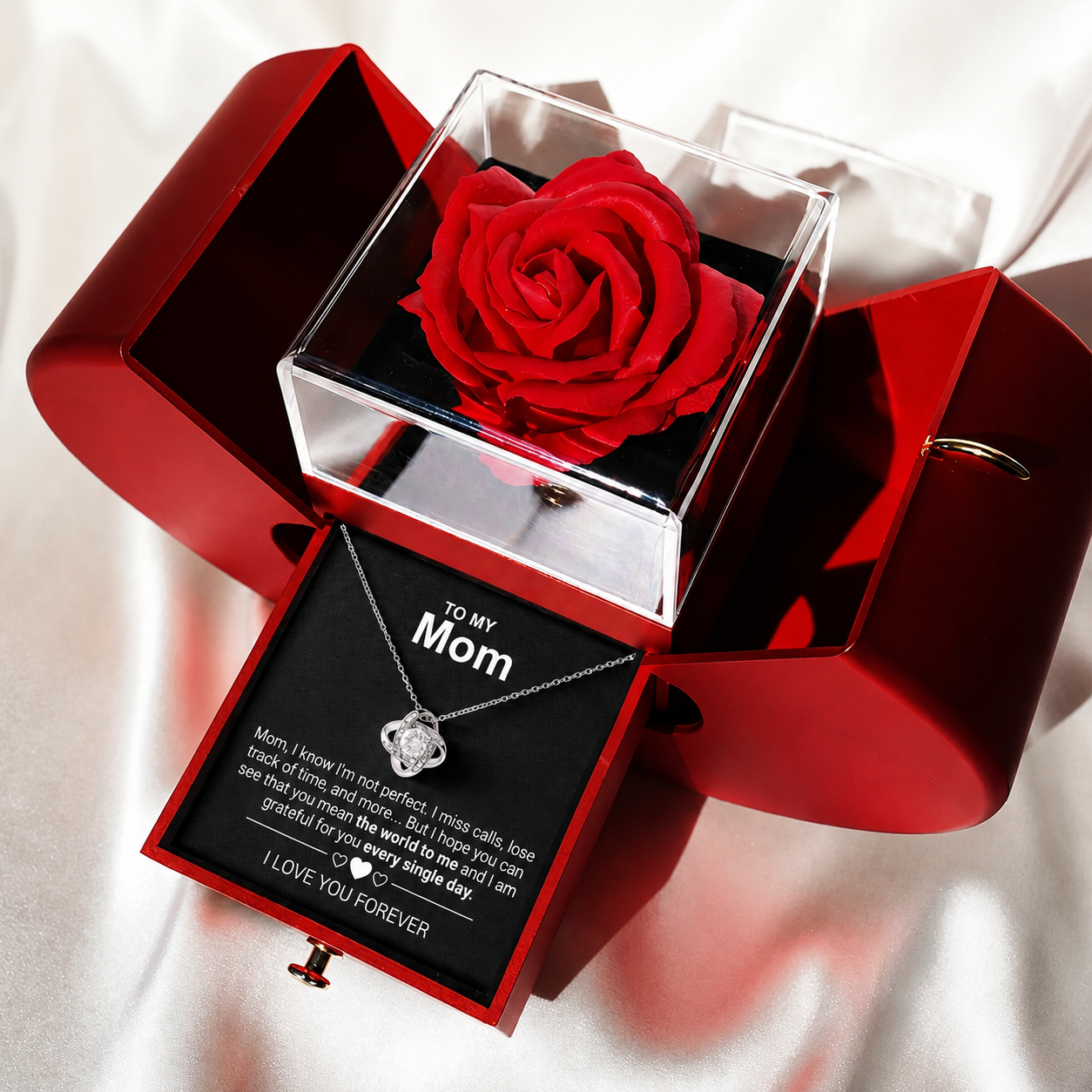 Forever Necklace Apple Box – Preserved Rose