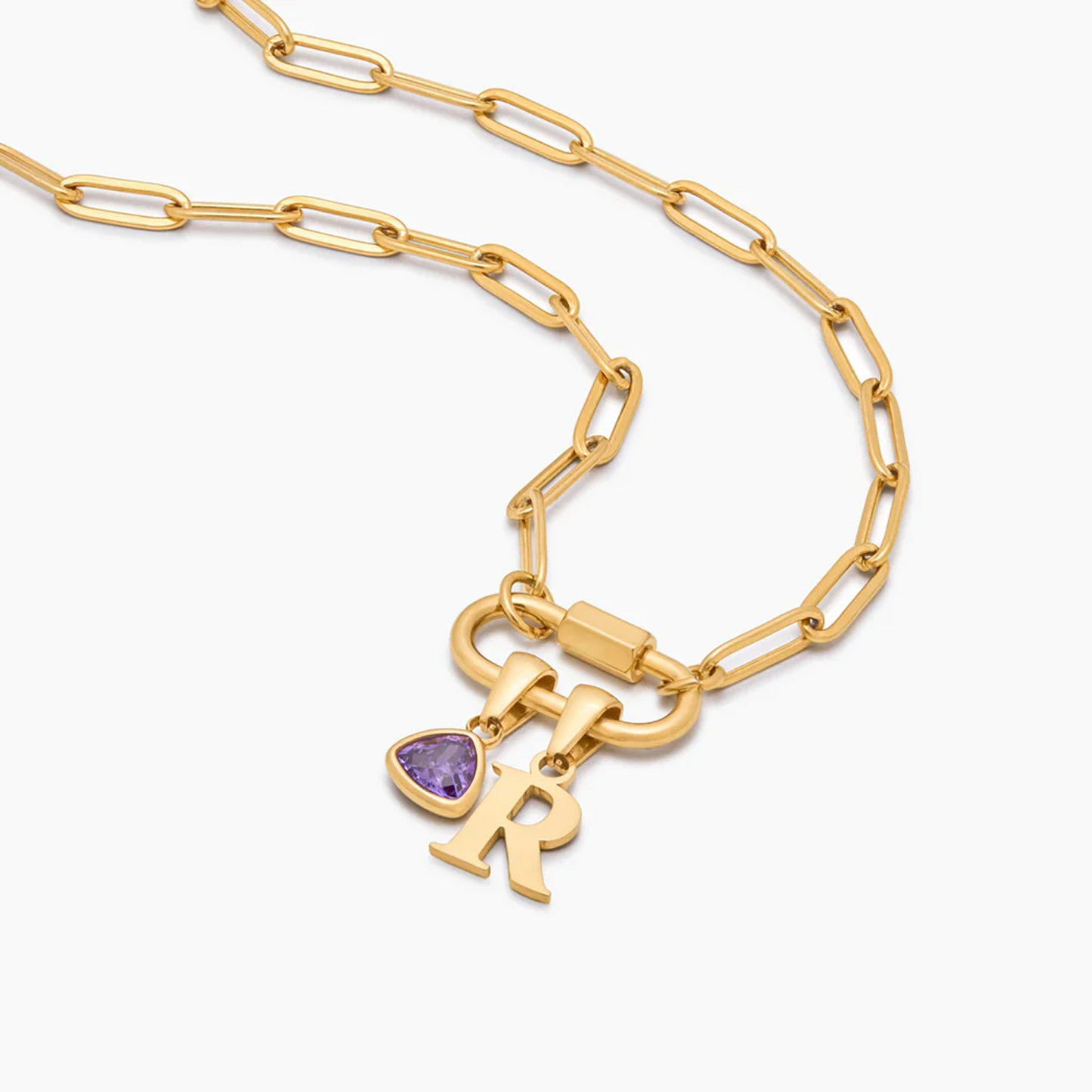 Charm Lock con Inicial y Piedra