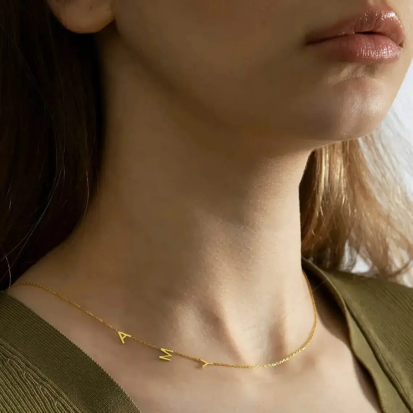 Side Initials Necklace