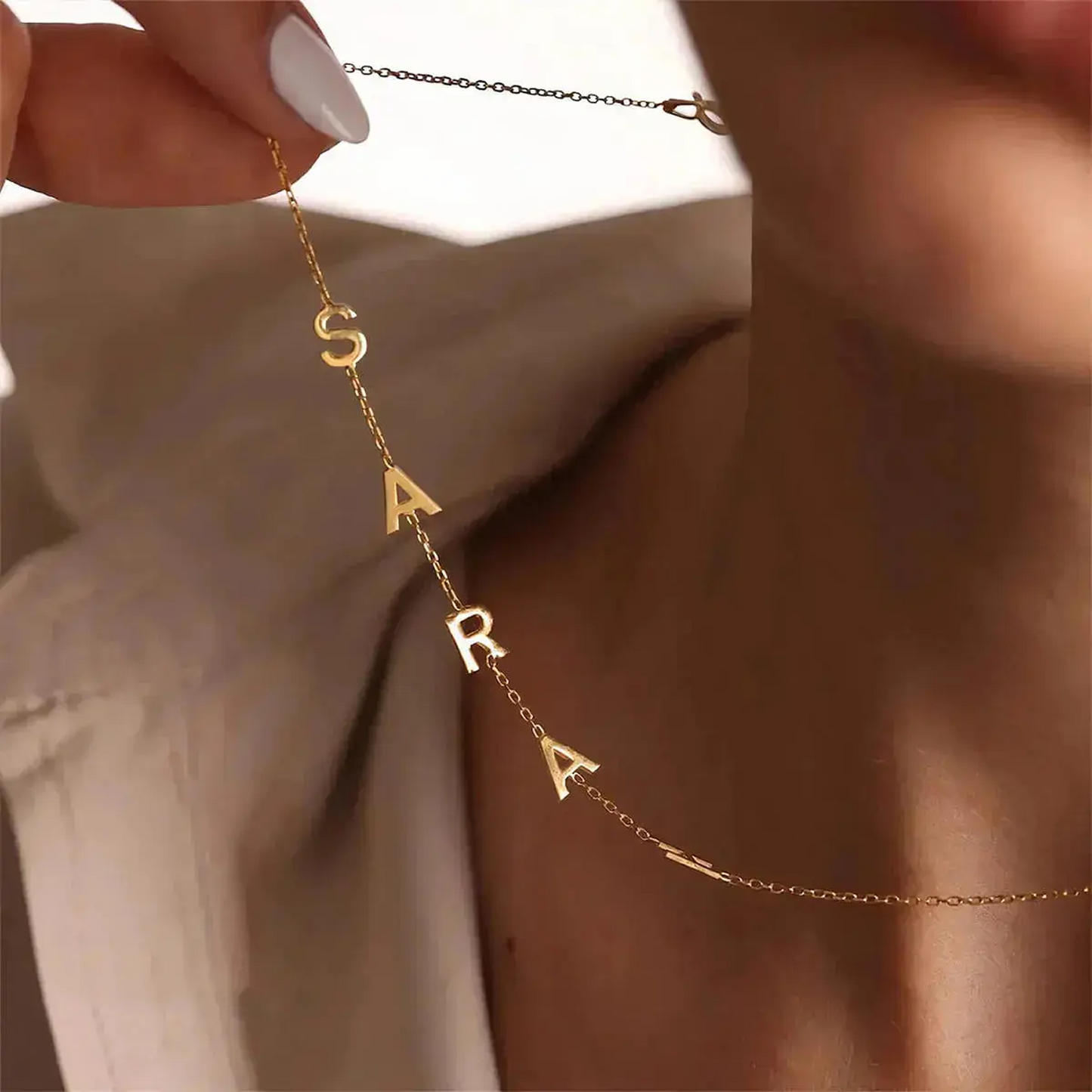 Side Initials Necklace