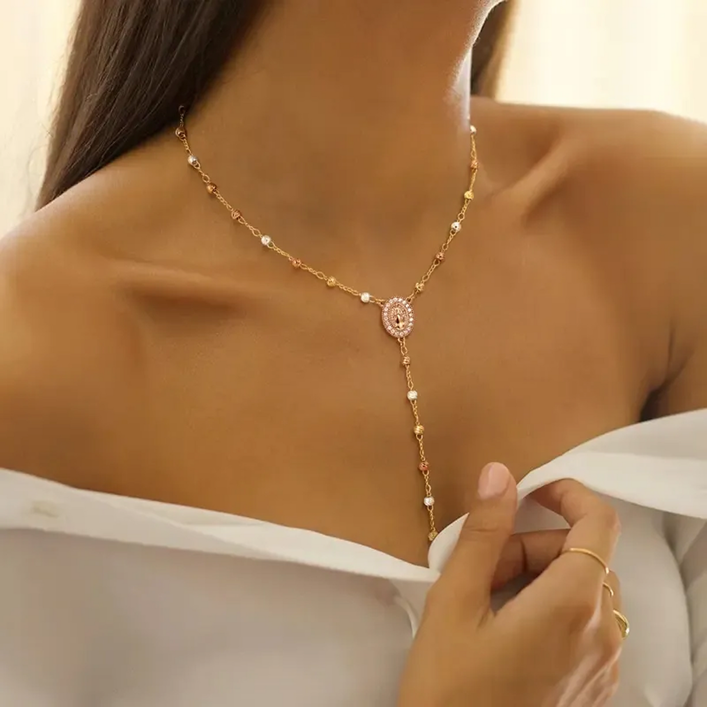 Virgin Mary Cross Necklace